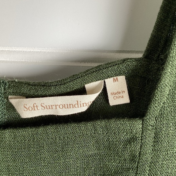 Soft Surroundings Emelia Dress Cold Shoulder Linen Blend Size Medium - Picture 4 of 9